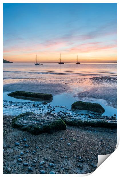 Totland Bay Sunset Print by Graham Custance