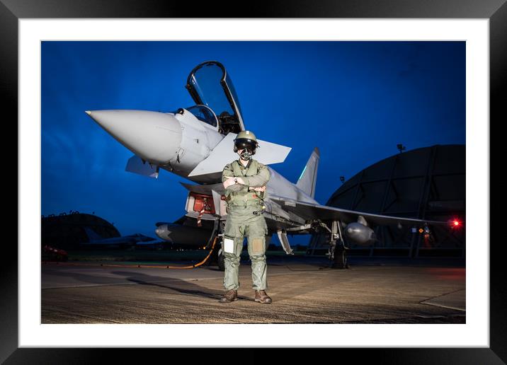 Eurofighter Typhoon Night Shoot Framed Mounted Print by J Biggadike