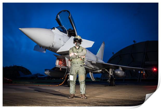 Eurofighter Typhoon Night Shoot Print by J Biggadike