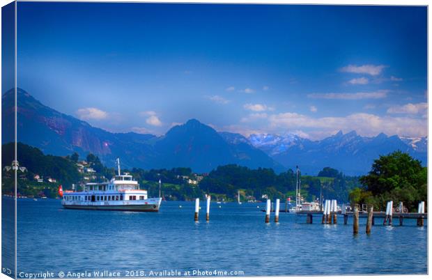 Lake Lucerne Canvas Print by Angela Wallace