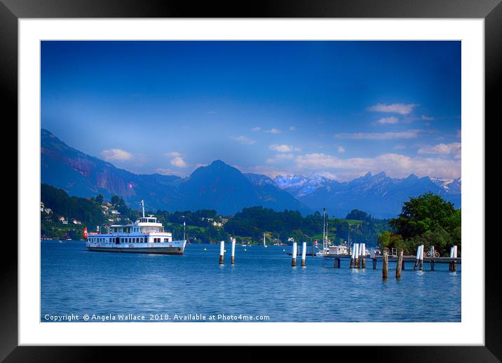 Lake Lucerne Framed Mounted Print by Angela Wallace