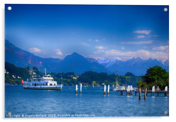 Lake Lucerne Acrylic by Angela Wallace
