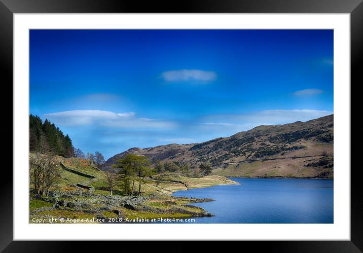 Walking at  Hawes Water                     Framed Mounted Print by Angela Wallace