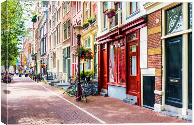 Amsterdam Townhouses  Canvas Print by Valerie Paterson