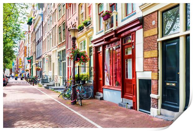Amsterdam Townhouses  Print by Valerie Paterson