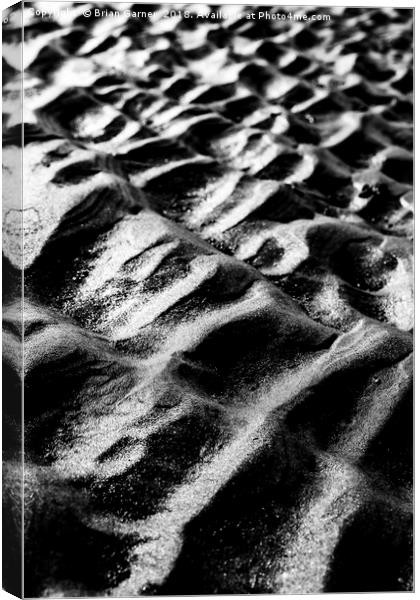 Brancaster Beach Sand Ripples in Black and White Canvas Print by Brian Garner