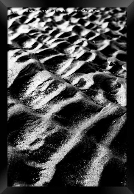 Brancaster Beach Sand Ripples in Black and White Framed Print by Brian Garner