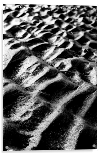 Brancaster Beach Sand Ripples in Black and White Acrylic by Brian Garner