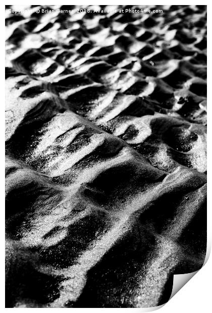 Brancaster Beach Sand Ripples in Black and White Print by Brian Garner