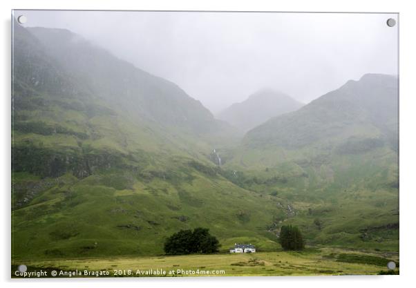 Foggy view of the Scottish Highlands in Glen Coe Acrylic by Angela Bragato