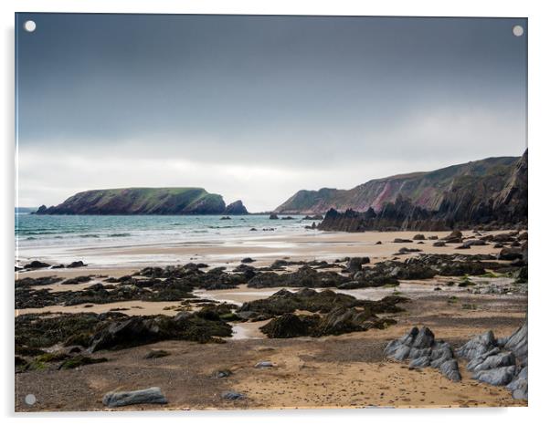 Marloes Sands, Pembrokeshire. Acrylic by Colin Allen
