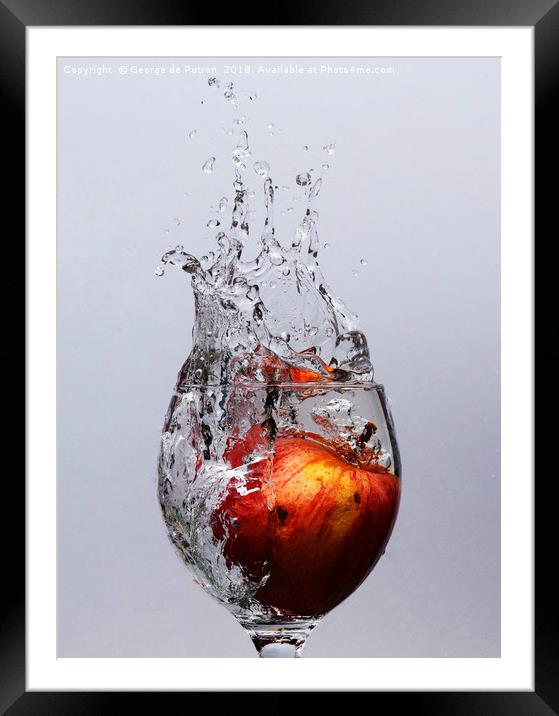 Apple Splash Framed Mounted Print by George de Putron
