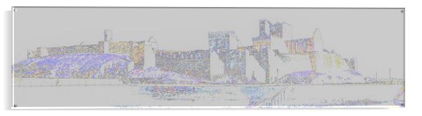 Peel Castle, Isle of Man with Trace Contour Filter Acrylic by Paul Smith