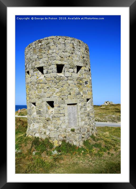 Martello Tower No 9, Lancresse, Guernsey Framed Mounted Print by George de Putron