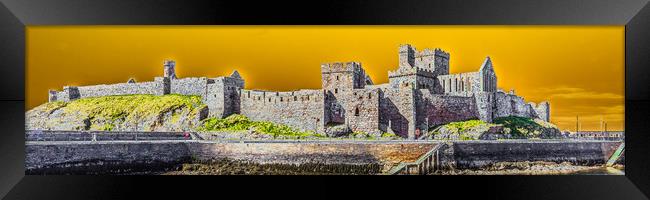 Peel Castle, Isle of Man with Polarized Filter Framed Print by Paul Smith