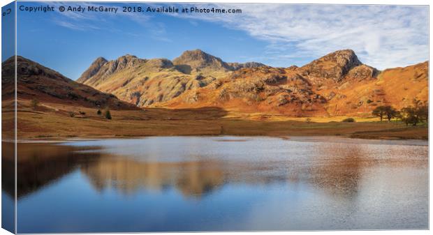 Langdale Pikes from Blea Tarn Canvas Print by Andy McGarry