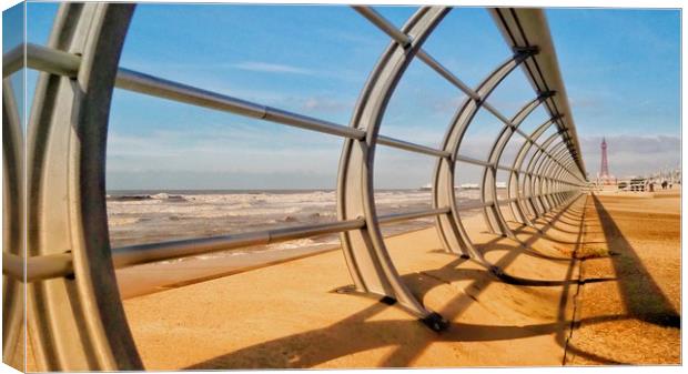 Blackpool Promenade    Canvas Print by Victor Burnside