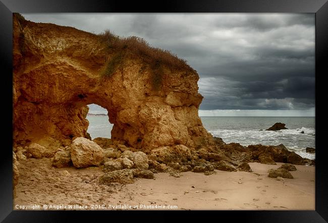 Durdle Door Portugal Style Framed Print by Angela Wallace