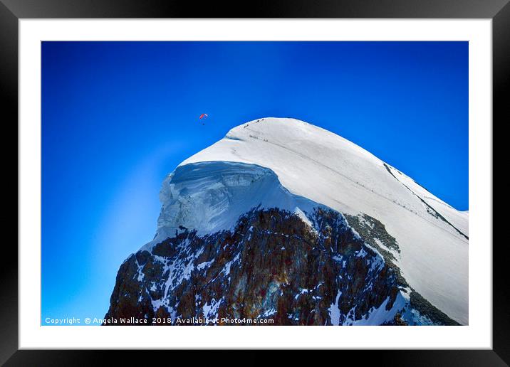Paragliding at the Mtterhorn Framed Mounted Print by Angela Wallace