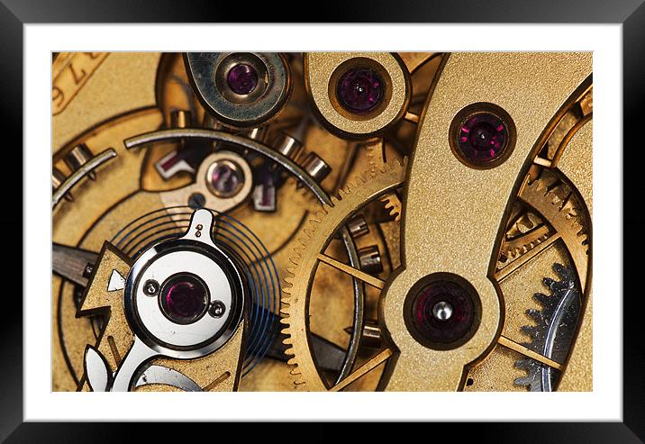 Inside A Mechanical Watch Framed Mounted Print by Mike Gorton