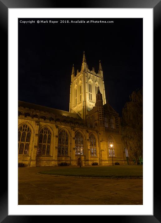 St Edmundsbury Cathedral in Bury St Edmunds at nig Framed Mounted Print by Mark Roper