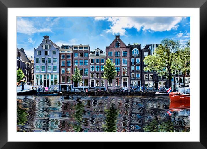 Amsterdam Townhouses  Framed Mounted Print by Valerie Paterson
