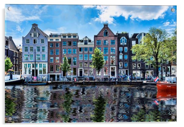 Amsterdam Townhouses  Acrylic by Valerie Paterson