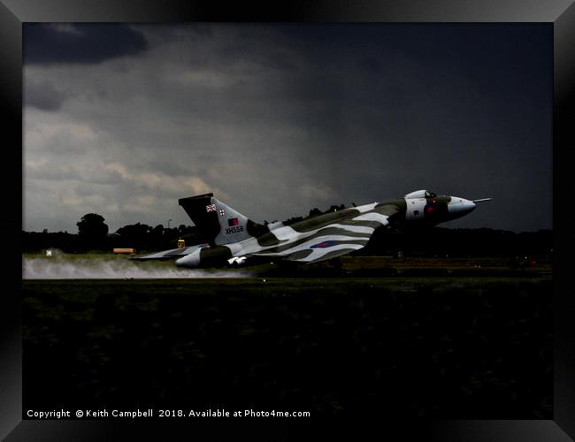 Vulcan XH558 launching Framed Print by Keith Campbell