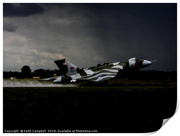 Vulcan XH558 launching Print by Keith Campbell
