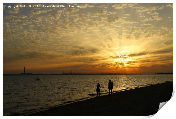 Solent Sunset Print by Art G