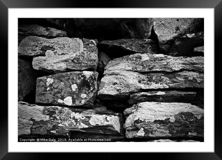 A dry stone wall, Pitlochry, Scotland Framed Mounted Print by Mike Dale