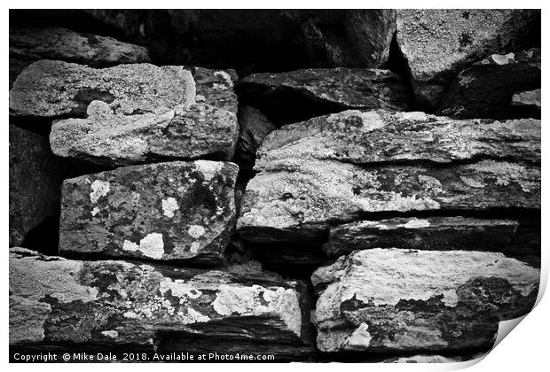 A dry stone wall, Pitlochry, Scotland Print by Mike Dale
