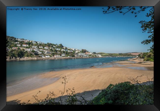 Salcombe Estuary From Mill Bay. Framed Print by Tracey Yeo