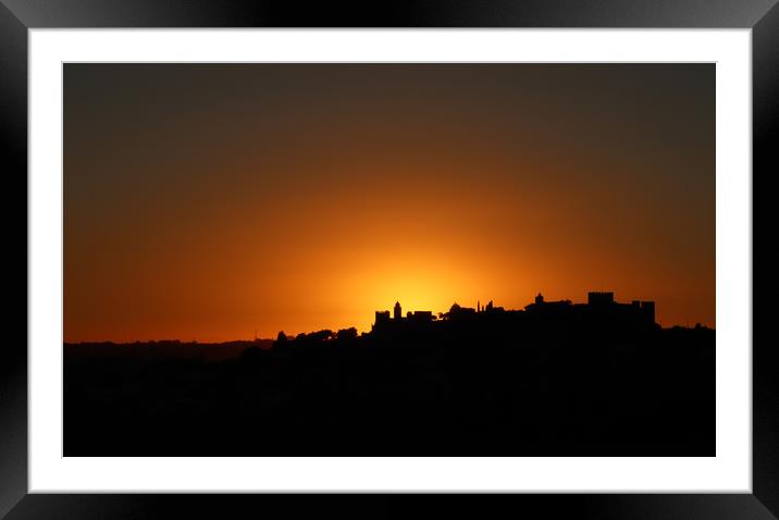 October Sunset Over Montemor-o-Velho Framed Mounted Print by Roz Collins