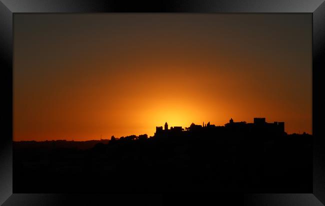 October Sunset Over Montemor-o-Velho Framed Print by Roz Collins