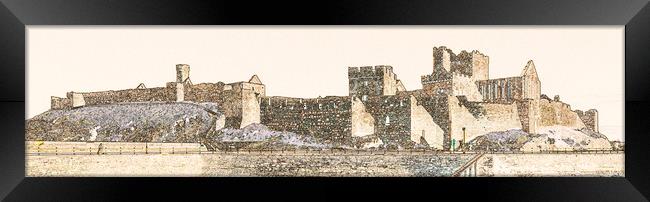 Peel Castle, Isle of Man with Find Edges Filter Framed Print by Paul Smith