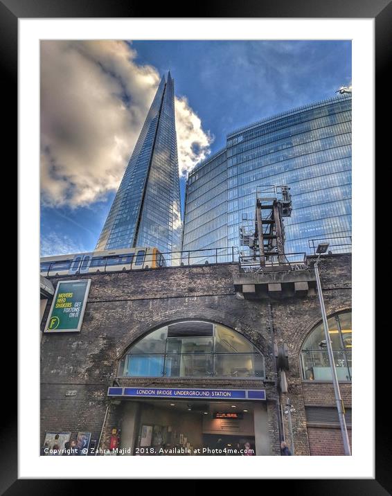 View of Shard from London Bridge Station Framed Mounted Print by Zahra Majid