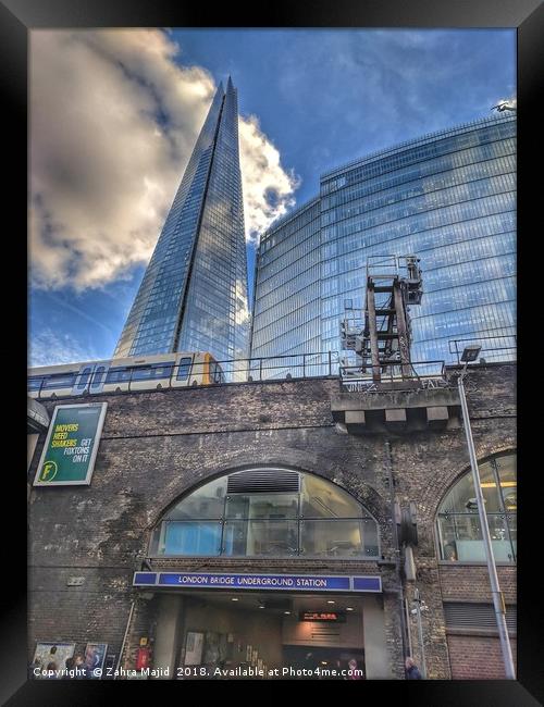 View of Shard from London Bridge Station Framed Print by Zahra Majid