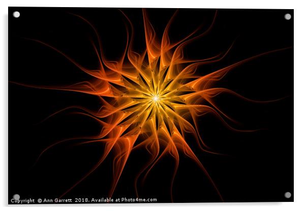 Sunburst Fractal Acrylic by Ann Garrett
