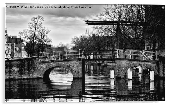 Bruges Old Town Canal bridge Acrylic by Lawson Jones