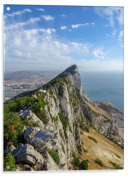 Gibraltar Rock Acrylic by Joanne Crockford