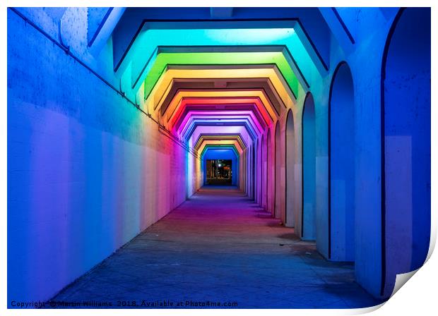 LED Rainbow Tunnel, Birmingham Al Print by Martin Williams