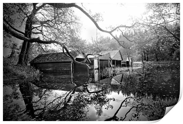 Boat sheds on Loch Ard Print by JC studios LRPS ARPS
