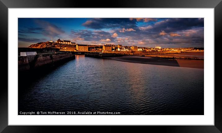Glowing Sunset over Burghead Harbour Framed Mounted Print by Tom McPherson