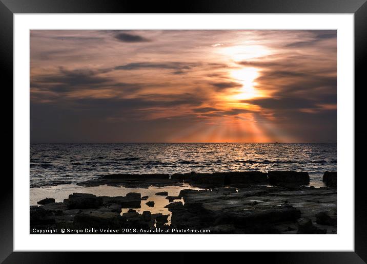 Sunny light on the sea Framed Mounted Print by Sergio Delle Vedove