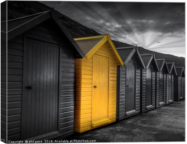 Beach Huts at Whitby Canvas Print by phil pace