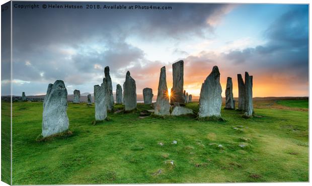 The Callanish Stones on the Isle of Lewis Canvas Print by Helen Hotson