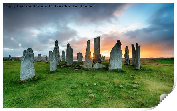 The Callanish Stones on the Isle of Lewis Print by Helen Hotson