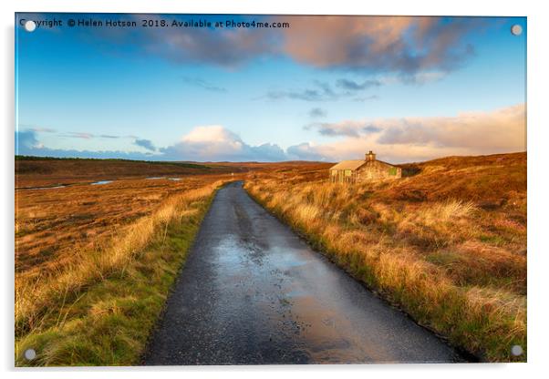 Road on the Isle of Lewis Acrylic by Helen Hotson