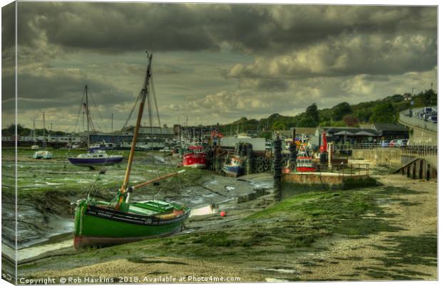 Boats at Leigh on sea  Canvas Print by Rob Hawkins